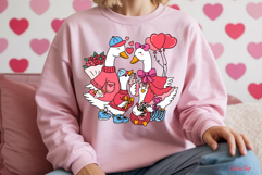 Valentine PNG, Hand Drawn Family Goose Valentine PNG Clipart Product Image 8