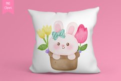 Easter watercolor clipart kawaii clipart. Easter kid bunny Product Image 5