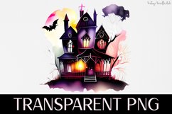 Haunted House - Transparent PNG Halloween Clipart Graphic Product Image 1