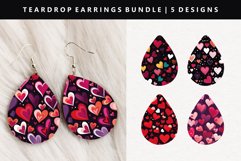 Heart Teardrop Earring Sublimation PNG Design Product Image 1