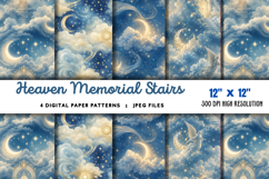 Heaven Memorial Stairs Angels Background JPG Product Image 1