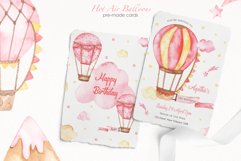 Hot air balloon pink watercolor Product Image 5