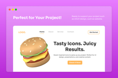 Clay-Style 3D Food Icons for UI &amp; Branding Product Image 5