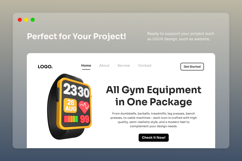 Gym Equipment 3D Icon Pack Product Image 5
