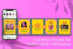 Indian Holi Celebration Instagram Carousel &amp; Canva Template Product Image 5