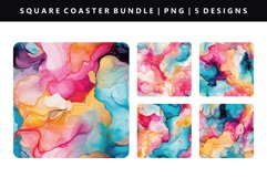 Alcohol Ink Square Coaster Design | Square Coaster PNG Product Image 1