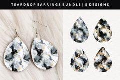 Alcohol Ink Teardrop Earring Sublimation PNG Design Product Image 1
