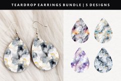 Alcohol Ink Teardrop Earring Sublimation PNG Design Product Image 1