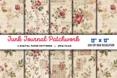 Junk Journal Patchwork Papers JPG Product Image 1