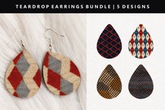 Knitted Teardrop Earring Sublimation PNG Design Product Image 1