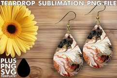 Sublimation Beauty: Marble Patterned Teardrop Earrings Product Image 1