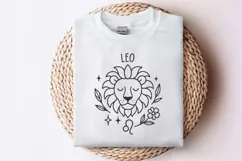 Leo Zodiac Sign SVG | Cute Horoscope Leo Keychain PNG Product Image 2