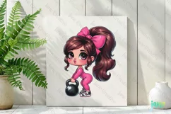Little Girl With Gym Sublimation Clipart Product Image 2