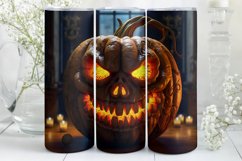 Creepy Halloween Pumpkin Tumbler Wrap | Tumbler Wrap Product Image 5