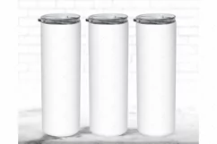 3 Skinny 20oz Tumblers Mockup | Full view wrap mockup Product Image 5