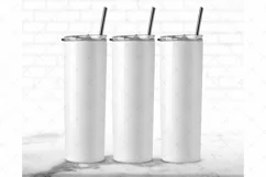 20oz Skinny Tumbler Mockup Full wrap| full view wrap mockup Product Image 5
