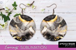 Marble Texture Round Earring Sublimation, Abstract Earrings Product Image 1