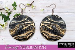 Marble Texture Round Earring Sublimation, Abstract Earrings Product Image 1