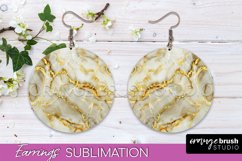 Marble Texture Round Earring Sublimation, Abstract Earrings Product Image 1