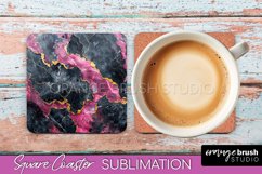 Marble Texture Square Coaster Sublimation - Marble Coaster Product Image 1