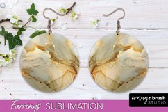 Marble Texture Round Earring Sublimation, Abstract Earrings Product Image 1
