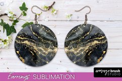 Marble Texture Round Earring Sublimation, Abstract Earrings Product Image 1