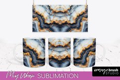 Marble Mug Wrap - 3D Marble Texture Mug Sublimation Design Product Image 1