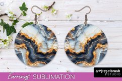 Marble Texture Round Earring Sublimation, Abstract Earrings Product Image 1