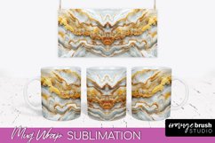 Marble Mug Wrap - 3D Marble Texture Mug Sublimation Design Product Image 1
