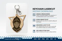 Medieval Helmet Geometric Keychain SVG | Knight Design Product Image 1