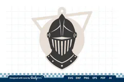 Medieval Helmet Geometric Keychain SVG | Knight Design Product Image 3