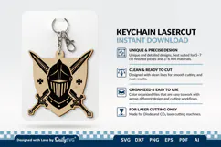 Medieval Sword and Helmet Keychain SVG Product Image 1