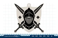Medieval Sword and Helmet Keychain SVG Product Image 3