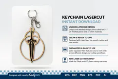 Medieval Sword Keychain SVG | Knight Sword Cut File Product Image 1