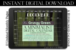 Grungy Green Monthly Digital Calendar, Goodnotes Notability Product Image 5
