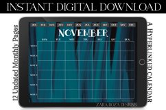Vintage Blue Turquoise Monthly Digital Calendar, Goodnotes Product Image 5