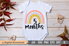 5 Months SVG | Baby Milestone SVG | Baby SVG | Newborn SVG Product Image 1