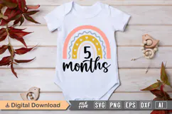5 Months SVG | Baby Milestone SVG | Baby SVG | Newborn SVG Product Image 1