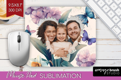 Floral Photo Mouse Pad PNG - Sping Flowers Picture Frame Pad Product Image 1