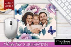 Floral Photo Mouse Pad PNG - Sping Flowers Picture Frame Pad Product Image 1
