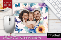 Floral Photo Mouse Pad PNG - Sping Flowers Picture Frame Pad Product Image 1