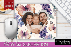 Floral Photo Mouse Pad PNG - Sping Flowers Picture Frame Pad Product Image 1