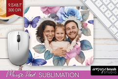 Floral Photo Mouse Pad PNG - Sping Flowers Picture Frame Pad Product Image 1