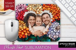 Stained Glass Photo Mouse Pad PNG - Flowers Picture Frame Product Image 1