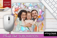 Stained Glass Photo Mouse Pad PNG - Flowers Picture Frame Product Image 1