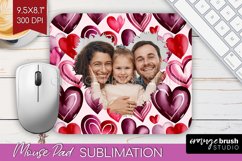 Valentines Day Photo Mouse Pad PNG - Heart Picture Frame Pad Product Image 1