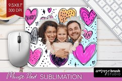 Valentines Day Photo Mouse Pad PNG - Heart Picture Frame Pad Product Image 1
