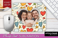 Valentines Day Photo Mouse Pad PNG - Heart Picture Frame Pad Product Image 1