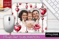 Valentines Day Photo Mouse Pad PNG - Heart Picture Frame Pad Product Image 1