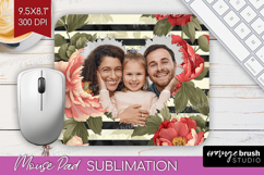Floral Photo Mouse Pad PNG - Peony Flower Picture Frame Pad Product Image 1